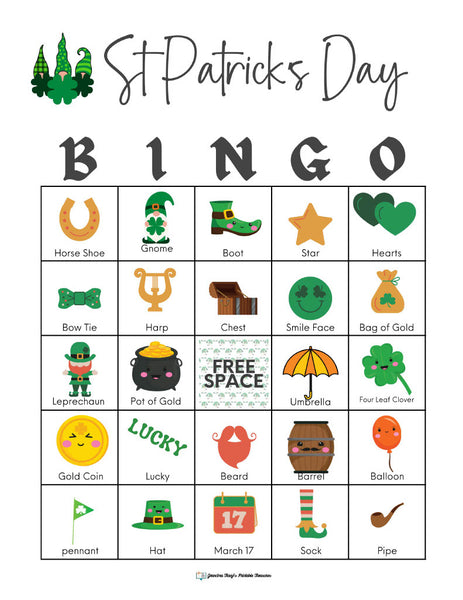 St. Patrick's Day Bingo with 50 cards