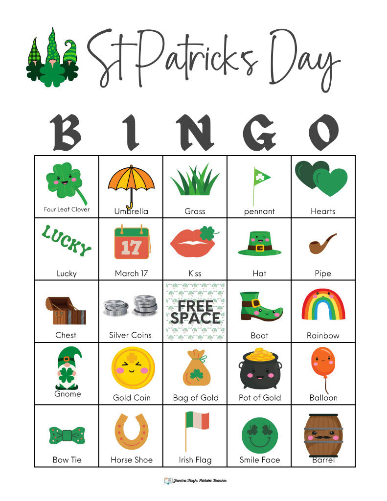 St. Patrick's Day Bingo with 50 cards