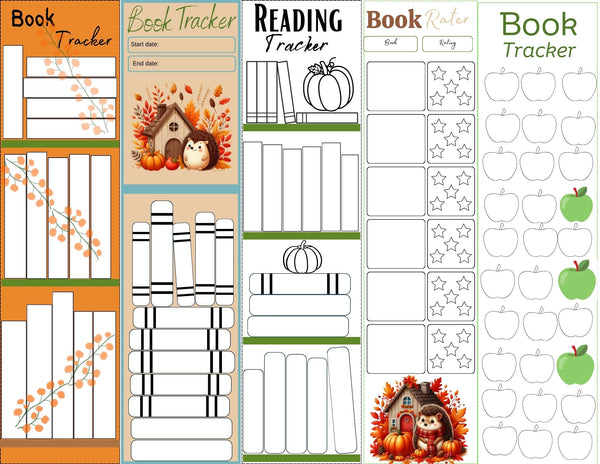 Hedgehog fall bookmark Trackers