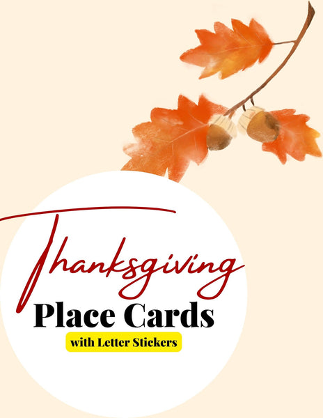 Thanksgiving Place Cards and Letter Stickers