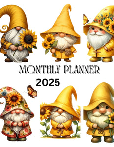 Gnome 2025 Monthly Digital  Planner