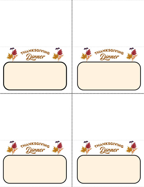 Thanksgiving Place Cards and Letter Stickers