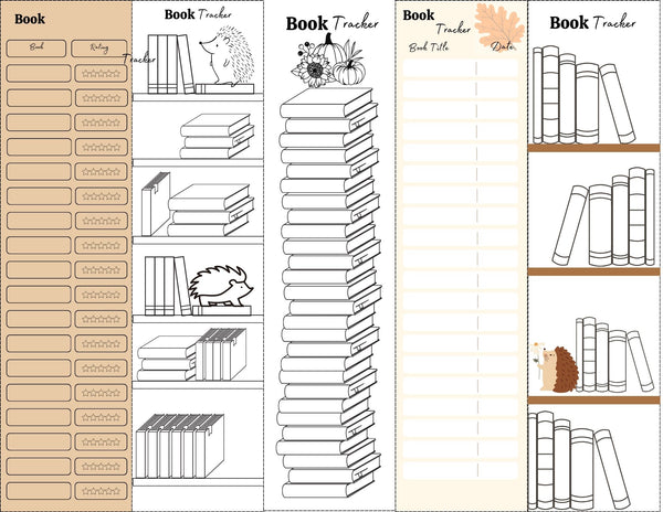 Hedgehog fall bookmark Trackers