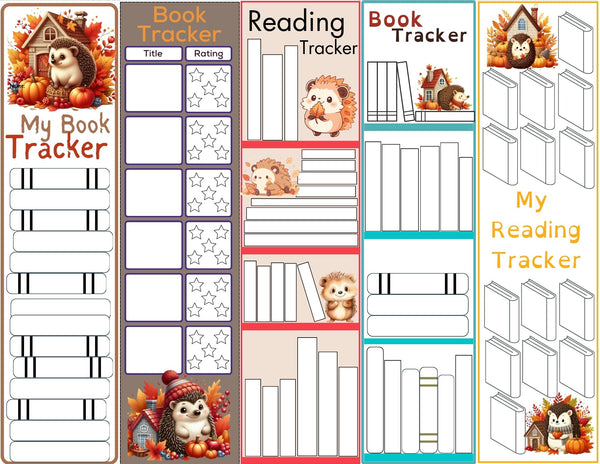 Hedgehog fall bookmark Trackers