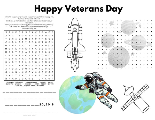 Happy Veteran's Day Placemat