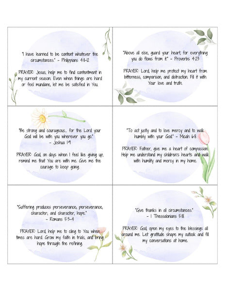 Prayer Cards for Mom