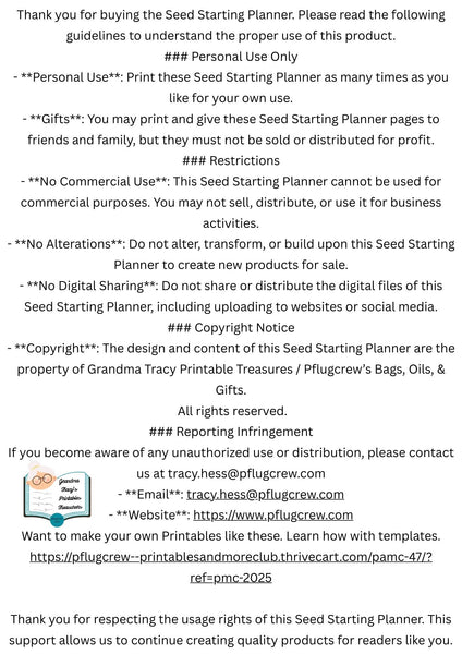 Seed Starting Planner