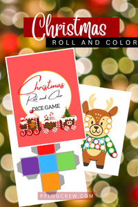 Christmas Roll and Color Dice Game Set