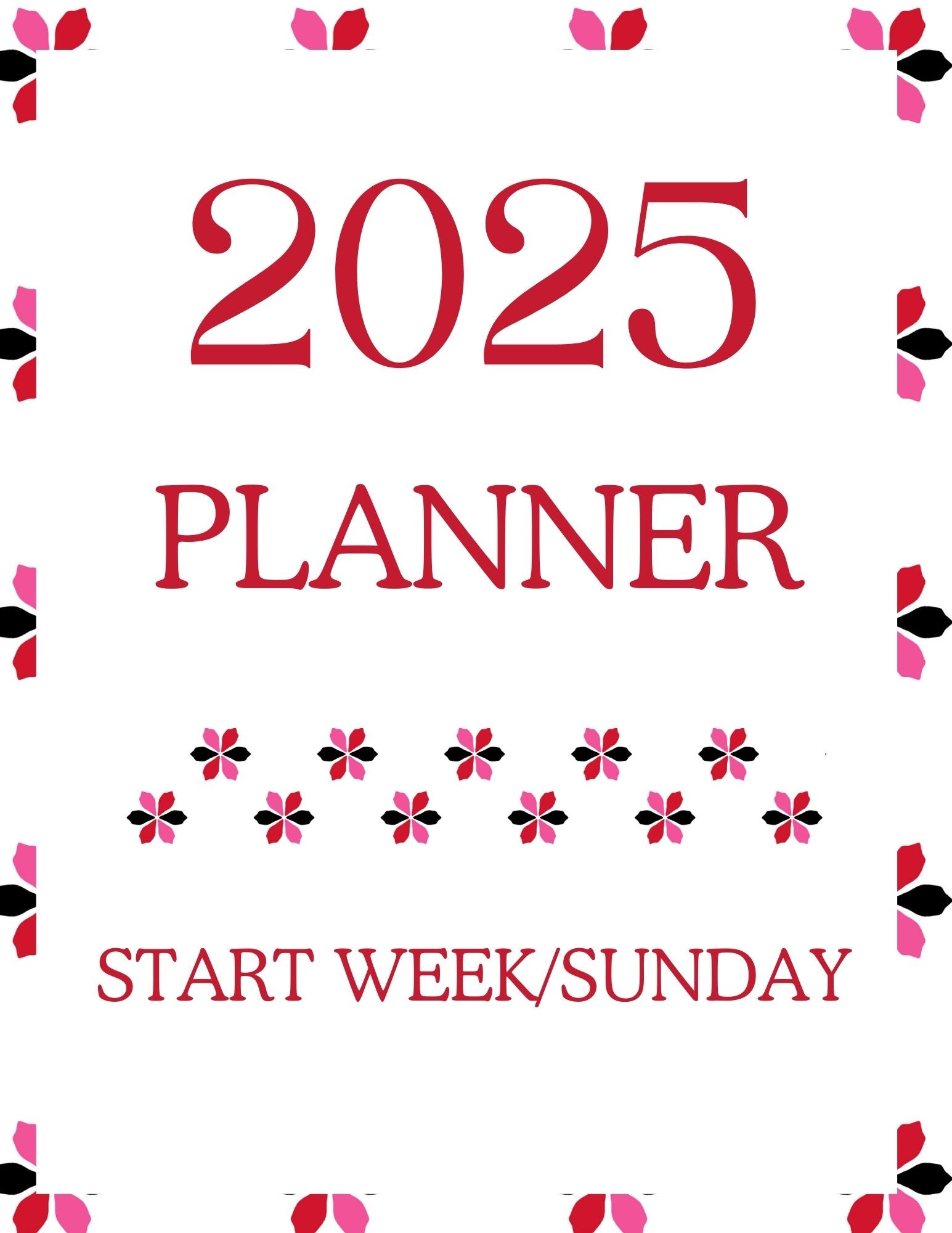 2025 Planner with Sunday Start