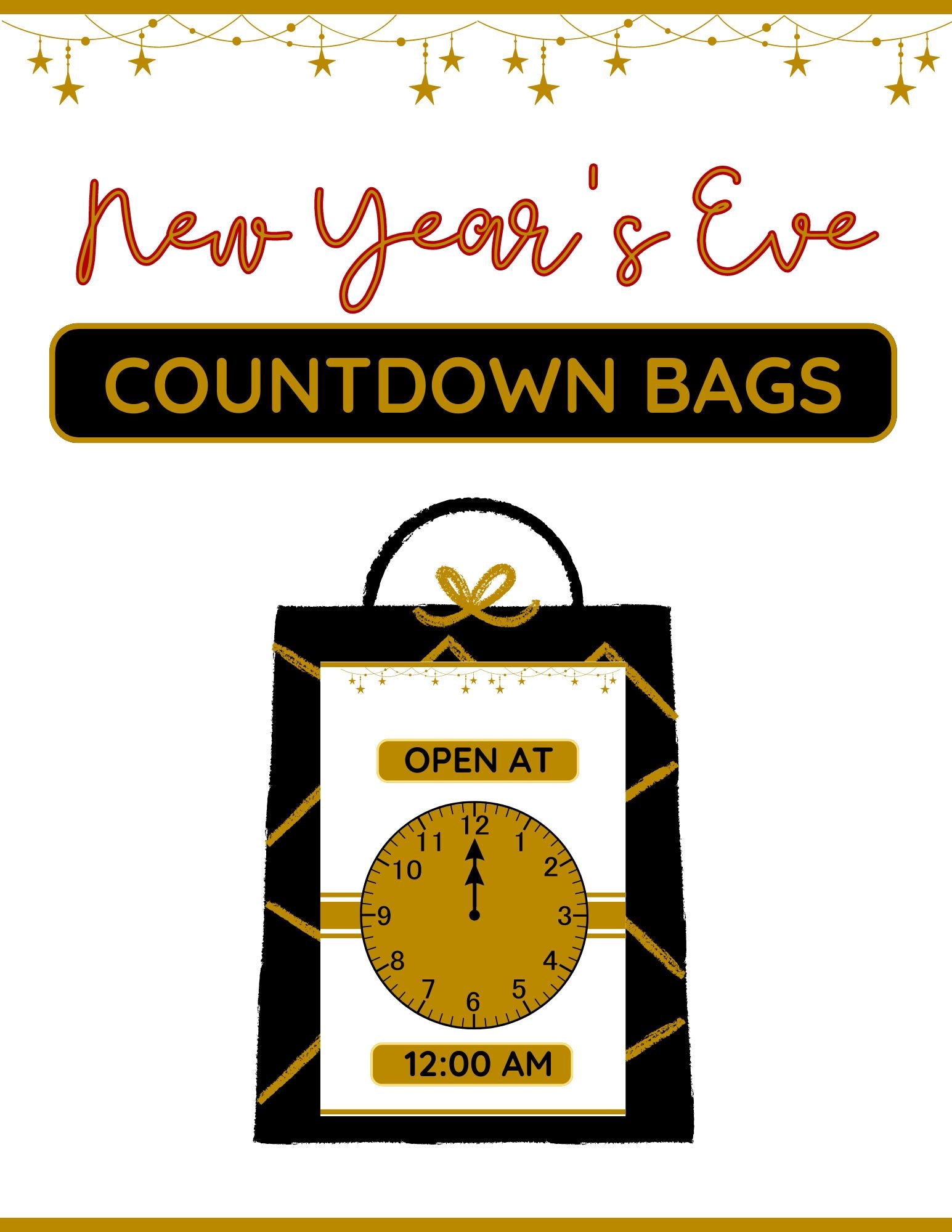 New Year's Eve Countdown Bags Craft