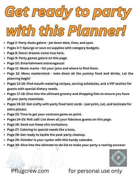 Halloween Party Planner - Printable