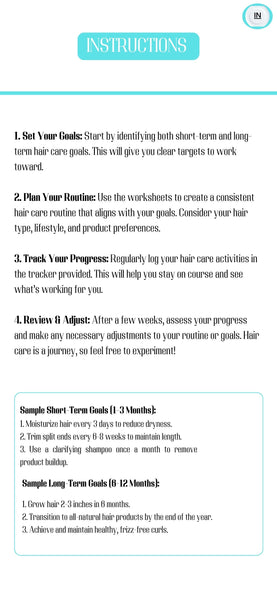 Hair Care Routine Workbook - Cellphone Digital